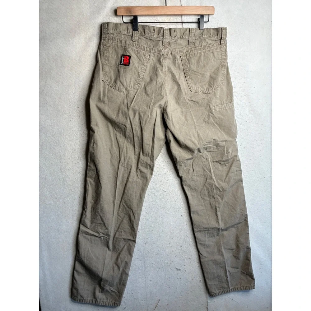 Wrangler Riggs Workwear Mens Khaki Tan Cotton Utility Pants 3W045DK 36x34